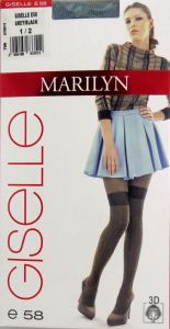 Marilyn GISELLE E58 R1/2 rajstopy jak pończochy grey/black